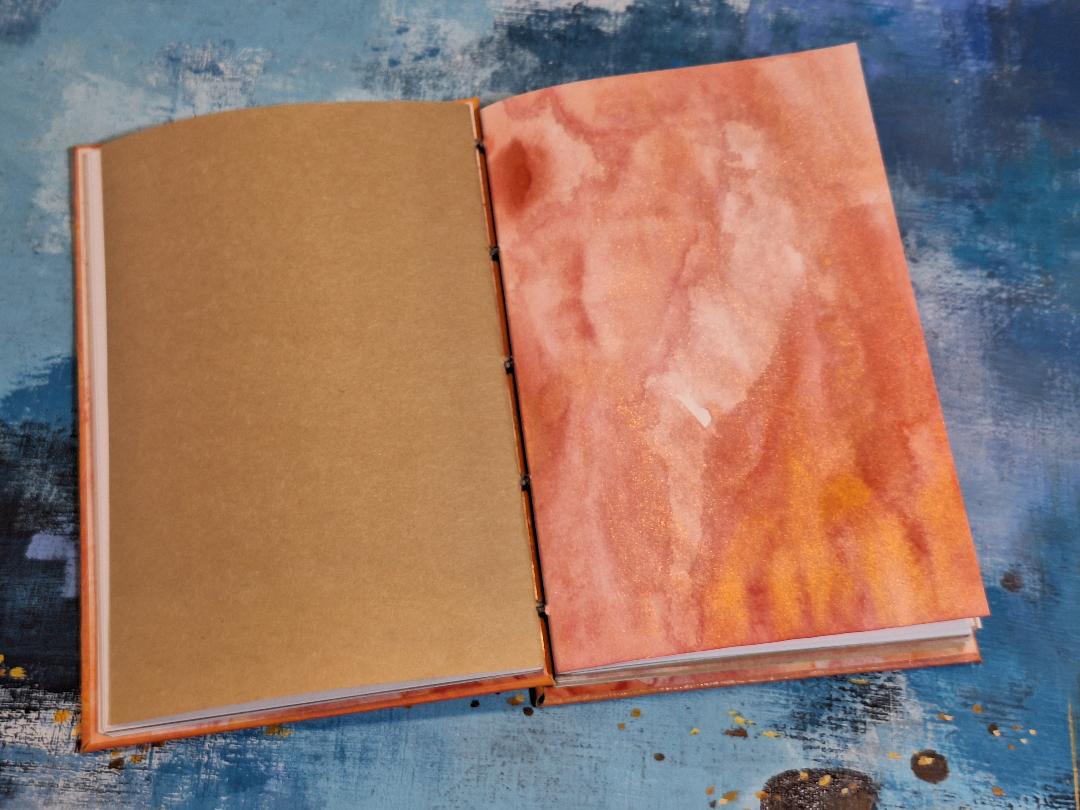 Orange hardback handmade book journal