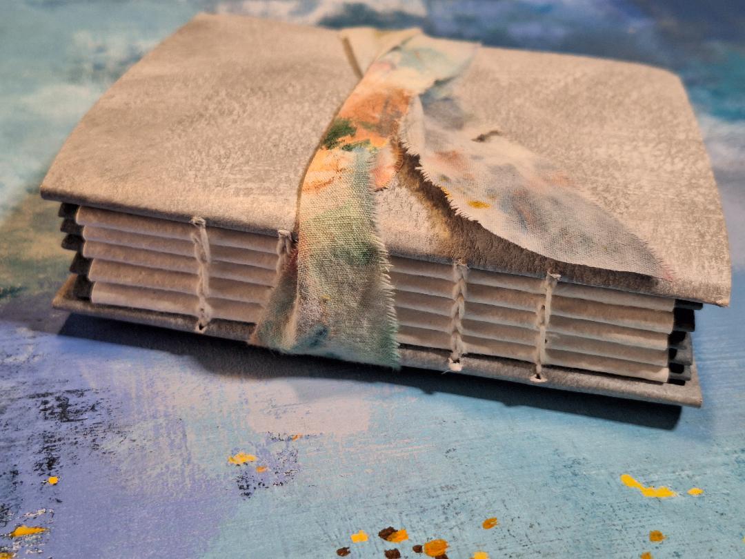 Blue handmade book, journal
