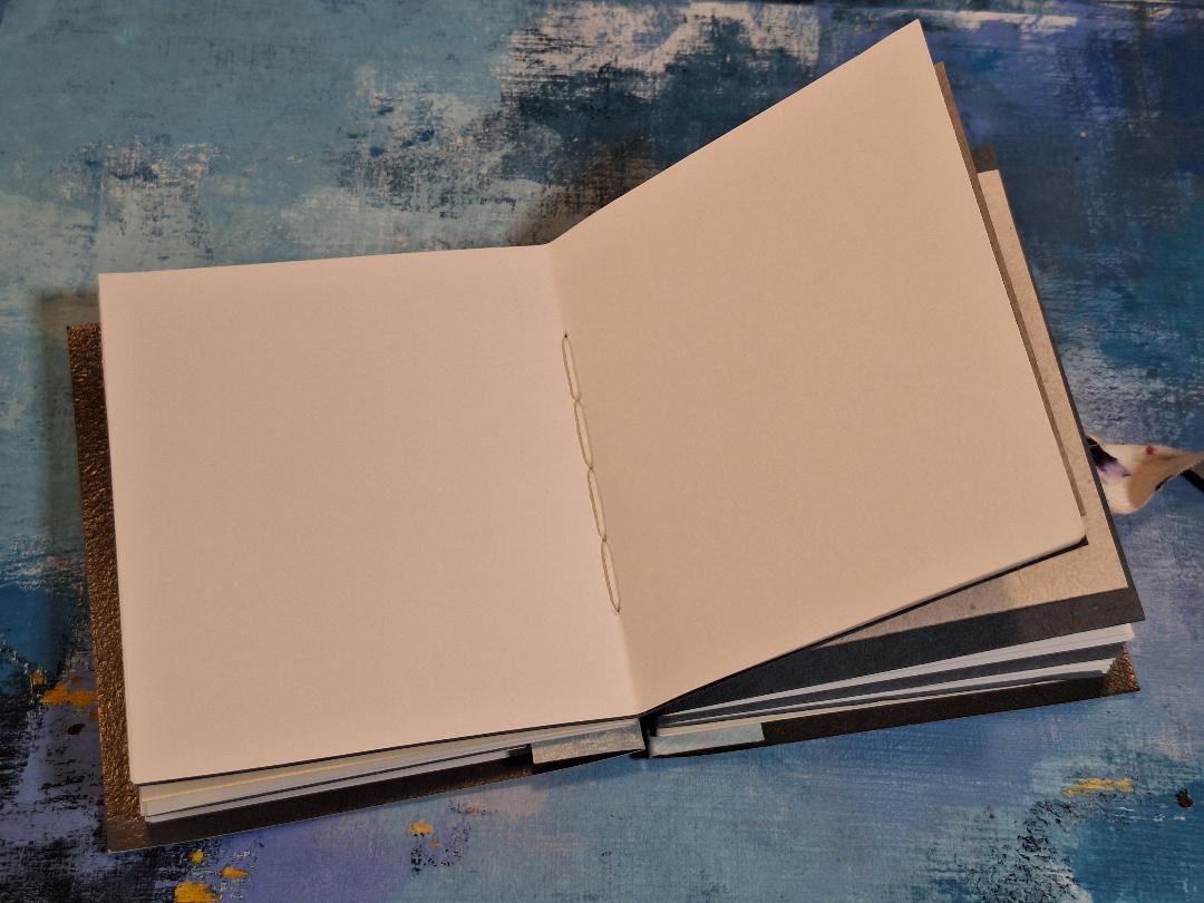 Blue handmade book, journal