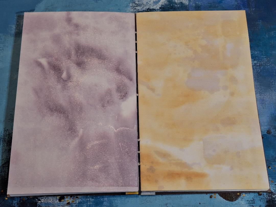 Lavender and yellow handmade book