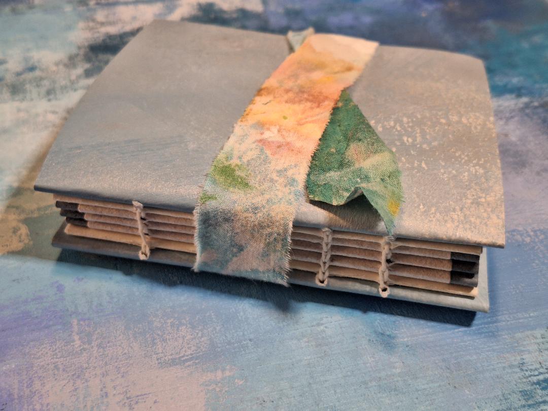 Blue handmade book, journal