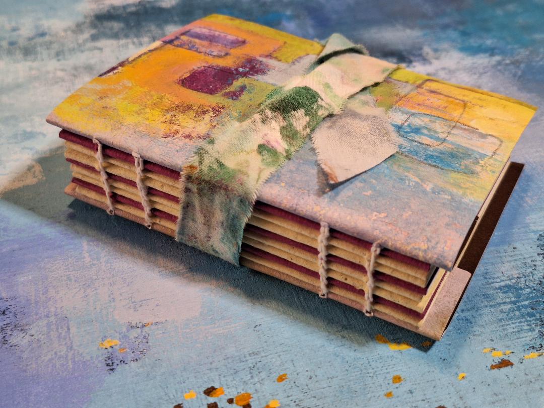 Blue handmade book, journal