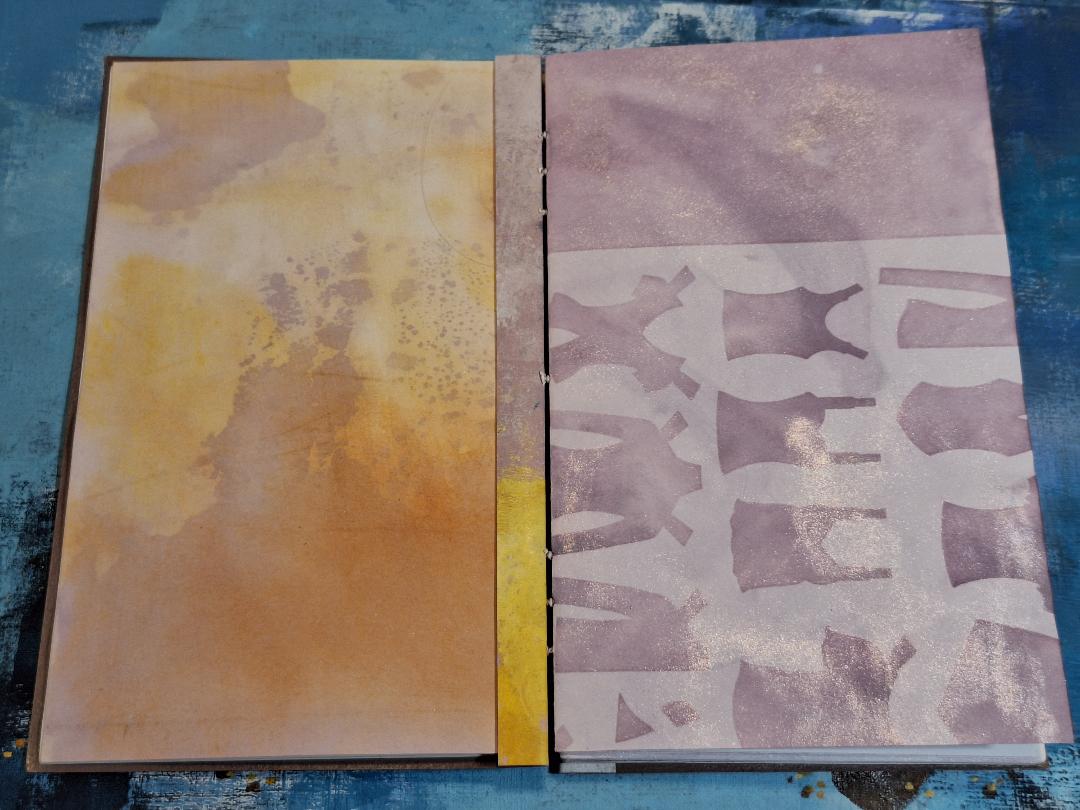 Lavender and yellow handmade book