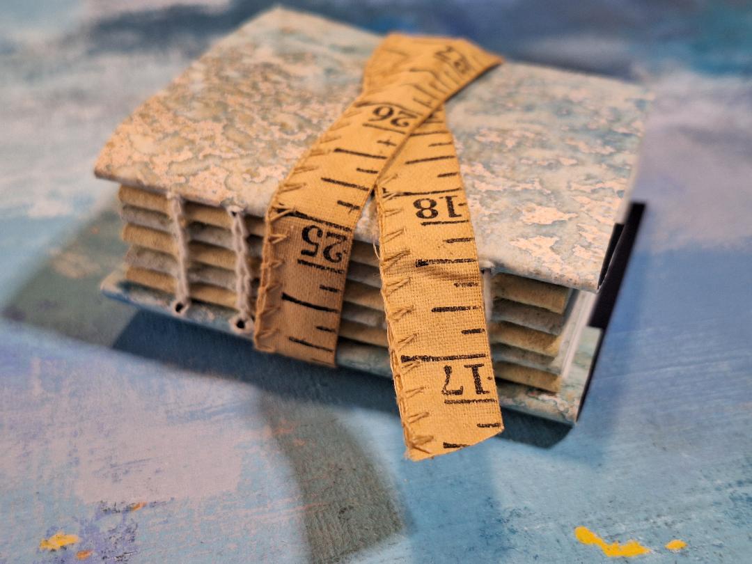 Blue handmade book, journal