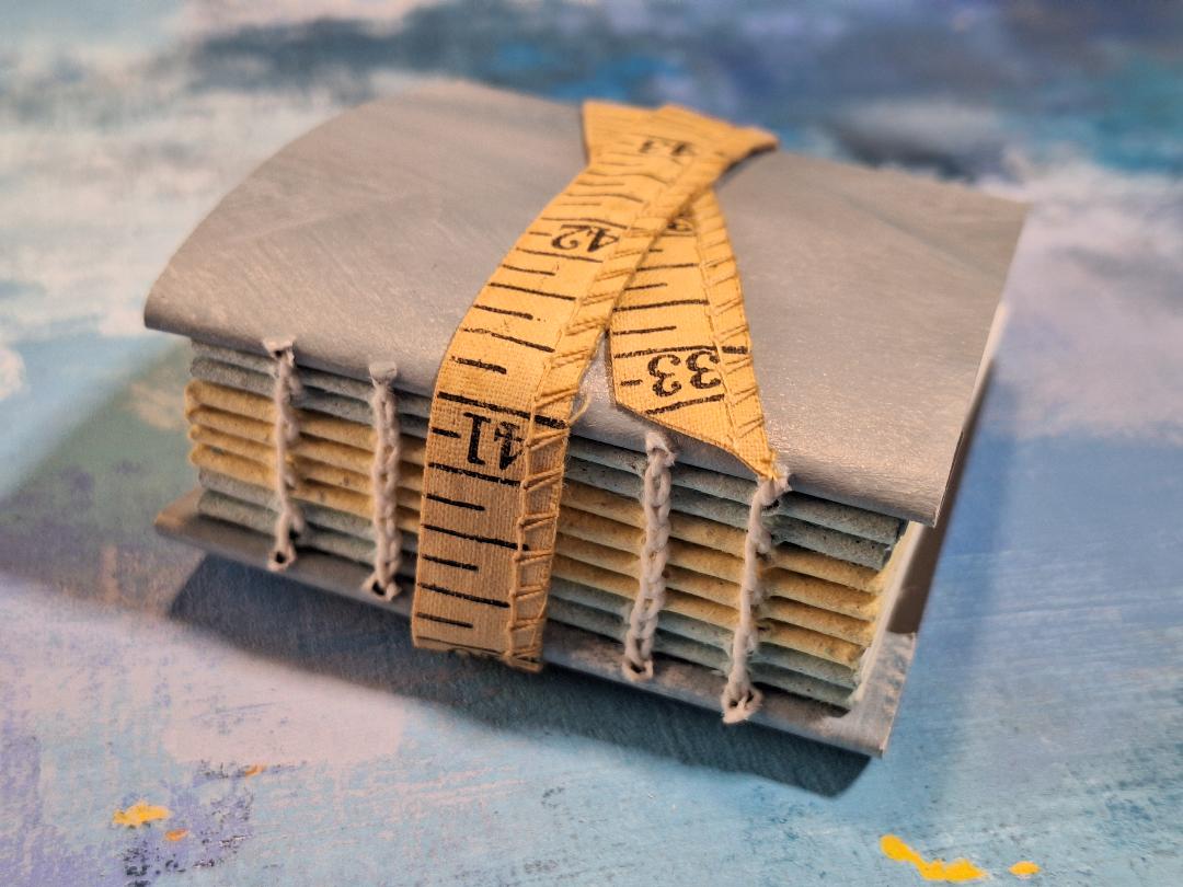 Blue handmade book, journal