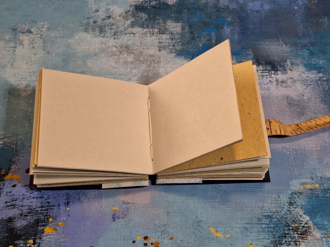 Blue handmade book, journal