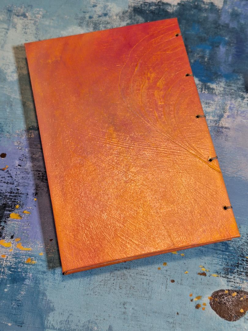Orange hardback handmade book journal