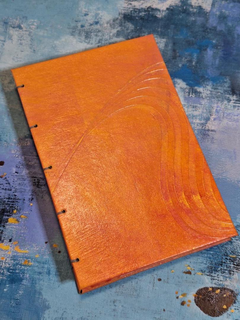 Orange hardback handmade book journal