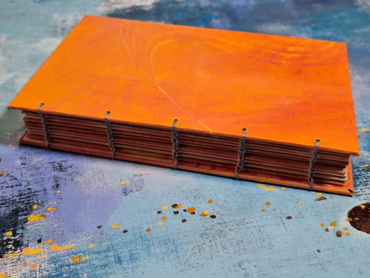 Orange hardback handmade book journal