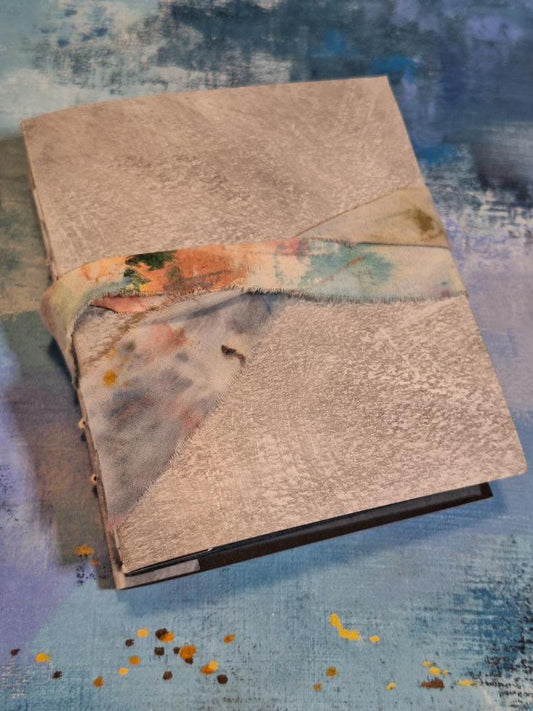 Blue handmade book, journal