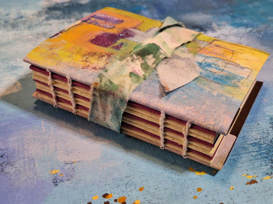 Blue handmade book, journal