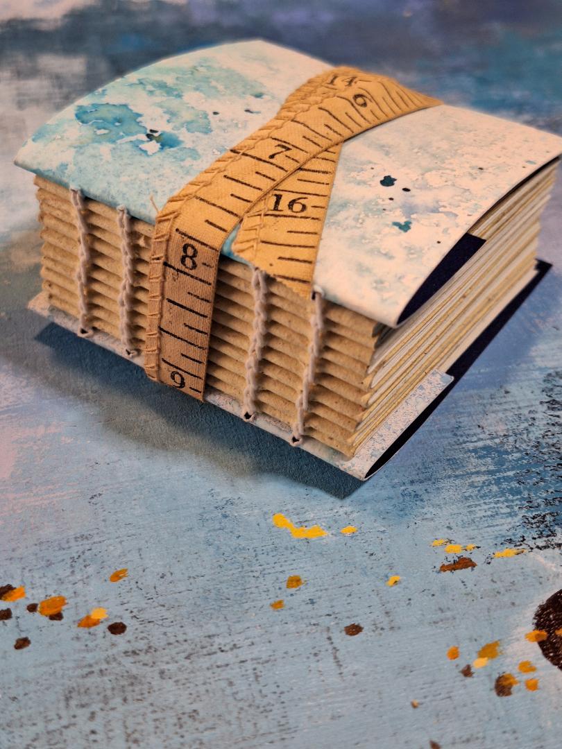 Blue handmade book, journal